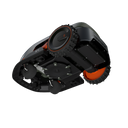 Robotic lawn mower on a white background